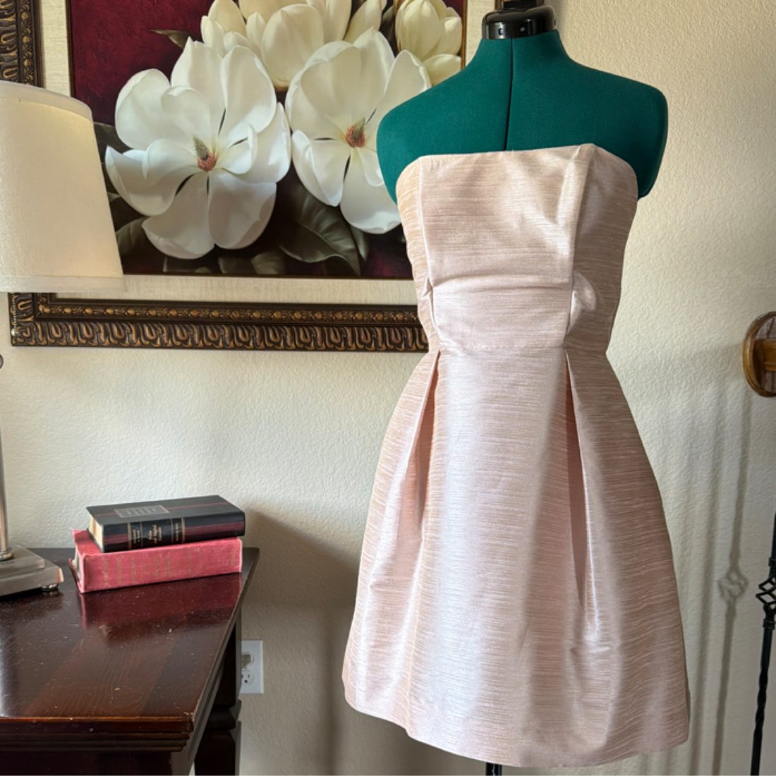 Alfred Sung D580 Strapless Bridesmaid/Cocktail Dress – Pearl Pink, Size 10
