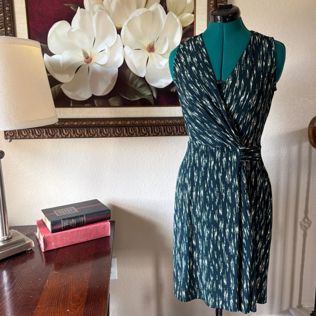 Wrap-Style Sleeveless Dress – Size Medium